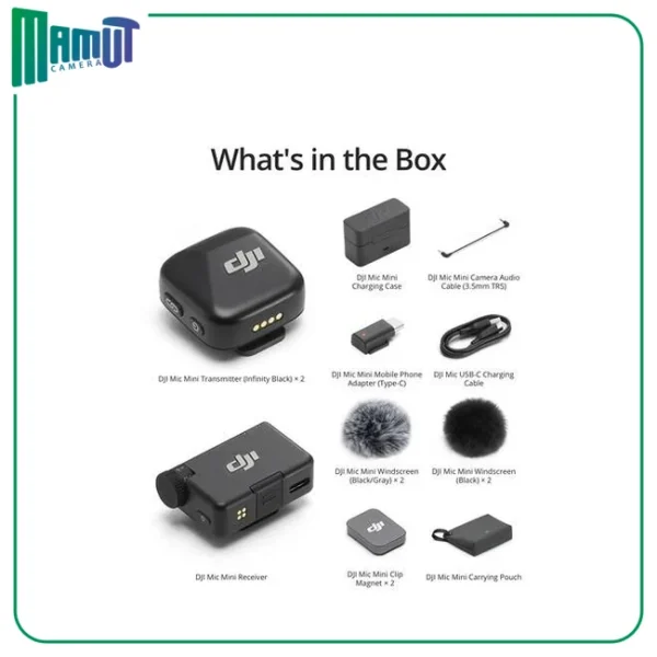 میکروفون دی جی آی Mic Mini دو نفره با کیس شارژ مدل DJI Mic Mini 2-Person Compact Wireless Microphone 02